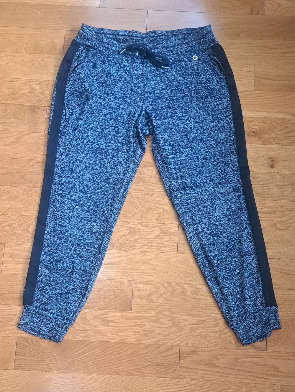 Calvin Klein Performance Womens Heather Gray Joggers with Black Side Panels